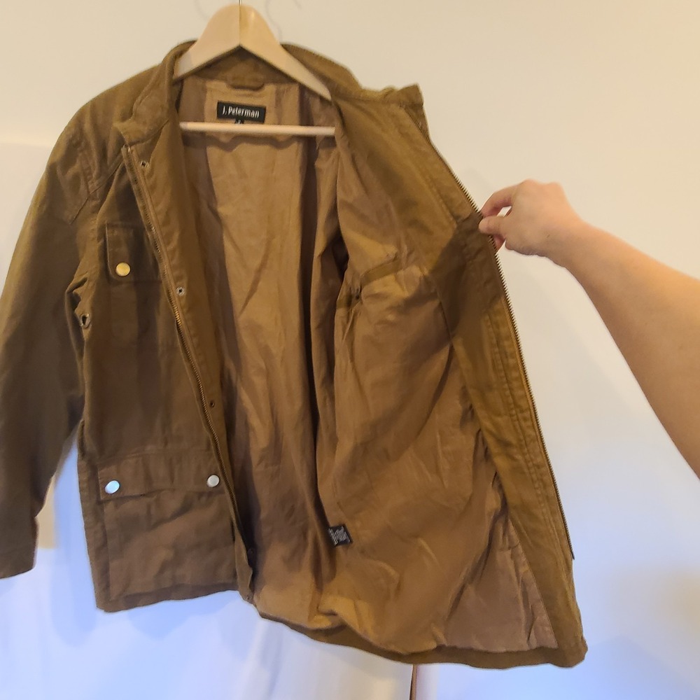 J. Peterman Brown Field Military Utility Barn‎ Chore Jacket Men's Medium Zip - Picture 9 of 11